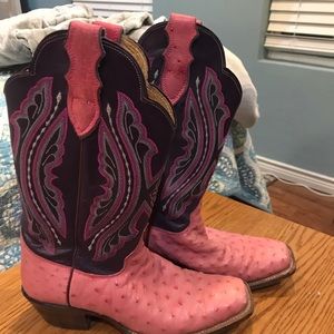 Ladies Justin ostrich quill boots